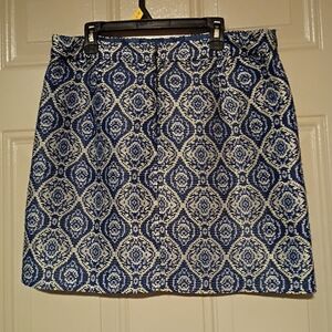 Elegant Blue Patterned Skirt